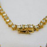 Sterling Silver Gilt Graduating Paste Set Sparkling Necklace Vintage c1990s