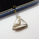 Sterling Silver Traditional Sailing Boat Charm Pendant Vintage c1970
