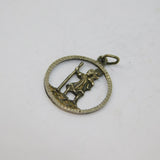 Sterling Silver Cut Out St Christopher Travel Charm Pendant Vintage c1970