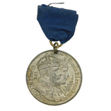 King Edward VII White Metal Coronation Medal Antique 1902