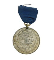 King Edward VII White Metal Coronation Medal Antique 1902