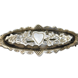 Sterling Silver Ivy Leaf Heart Form Brooch Pin Antique 1913 Birmingham