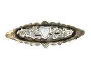Sterling Silver Ivy Leaf Heart Form Brooch Pin Antique 1913 Birmingham