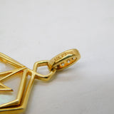 Sterling Silver Gilt, Crystal & Pearl Set Spinner Charm Pendant Vintage c1970s