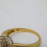 14ct Yellow Gold 0.25ct Diamond Floral Cluster Ring Vintage c1970s