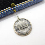 Sterling Silver Geneva UN Palace Coin Charm Pendant Vintage c1970