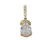 Sterling Silver Paste Set Peardrop Moving Drop Charm Pendant Vintage c1970