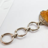 Large Sterling Silver, Quartz & Abalone Pearl Statement Bracelet Vintage c1980