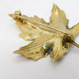 Sterling Silver Gilt Canadian Maple Leaf Brooch Pin Vintage c1970