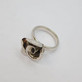 Sterling Silver Rose Flower Studio Statement Ring Contemporary c2000 Size Q