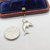 Sterling Silver Leaping Dolphin Charm Pendant Vintage c1970