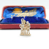 Sterling Silver Twins Of Gemini Zodiac Charm Pendant Vintage c1970