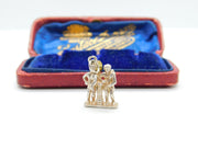 Sterling Silver Twins Of Gemini Zodiac Charm Pendant Vintage c1970