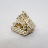 Sterling Silver Water Mill Charm Pendant Vintage c1970