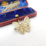 Sterling Silver Filigree Form Butterfly Brooch Pin Vintage c1970