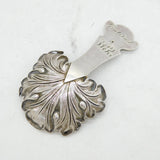 Victorian Sterling Silver Leaf Form Tea Caddy Spoon Antique 1838 Birmingham