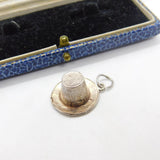 Sterling Silver Gentlemans Top Hat Charm Pendant Vintage c1970
