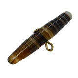 Victorian Rolled Gold Banded Agate T-Bar Fob Antique c1880s