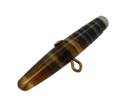 Victorian Rolled Gold Banded Agate T-Bar Fob Antique c1880s