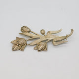 Sterling Silver Tulip Flower Form Spray Brooch Pin Vintage c1970