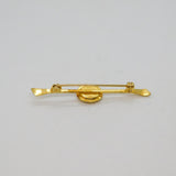 Gold On Sterling Silver Opal Doublet Oval Bar Brooch Pin Contemporary c1990