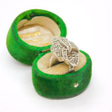 Sterling Silver Marcasite Art Deco Fancy Cocktail Ring Antique c1930 Size I