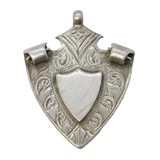 Victorian Sterling Silver Scrolled Pattern Fob Medal Antique 1887 Birmingham