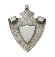 Victorian Sterling Silver Scrolled Pattern Fob Medal Antique 1887 Birmingham