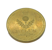 Scottish Bells Whisky Brass Medal Medallion Scottish Open Golf Vintage