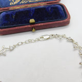 Sterling Silver Diamond Paste Set Wreath Leaf Form Bracelet Vintage c1980