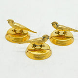 Art Deco Set of Sterling Silver Gilt Pheasant Place Settings Antique Chester