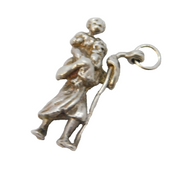 Sterling Silver St Christopher Travel Charm Pendant Vintage c1970s