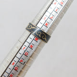 Sterling Silver Niello Enamel Mythical Symbols Ring Antique c1930 Size L 1/2