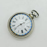 Early-Victorian Sterling Silver Open-Face Pocket Watch Antique 1840 Birmingham