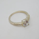Sterling Silver Sparkling CZ Offset Band Dress Ring Vintage c1990 Size M 1/2