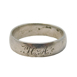 Georgian Sterling Silver Monogram Initials Sweetheart Band Ring Antique c1820s