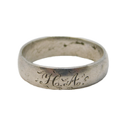 Georgian Sterling Silver Monogram Initials Sweetheart Band Ring Antique c1820s