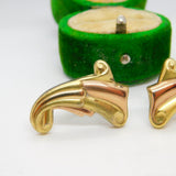 Monet Sterling Silver Gilt Pair of Screw Back Wind Form Earrings Vintage c1960