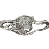 Art Nouveau Style Sterling Silver Fairy Brooch Pin Vintage c1970
