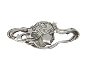 Art Nouveau Style Sterling Silver Fairy Brooch Pin Vintage c1970