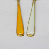 N.M Thune Sterling Silver Gilt & Enamel Set Pair of Teaspoons Antique