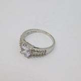 Sterling Silver Paste Set Split Band Dress Ring Vintage c1970 Size Q