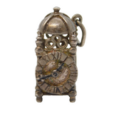 Sterling Silver Antique Mantle Clock Charm Pendant Vintage c1970
