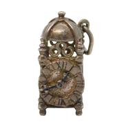 Sterling Silver Antique Mantle Clock Charm Pendant Vintage c1970