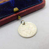 Sterling Silver King George V Threepence Charm Pendant Antique 1919
