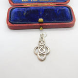 Sterling Silver Celtic Knot Charm Pendant Vintage c1970
