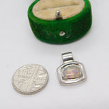 Sterling Silver Doublet Opal Drop Charm Pendant Vintage c1970