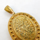 Victorian Rolled Gold Aesthetic Movement Floral Locket Antique c1880s