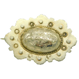 Victorian Sterling Silver Gilt Aesthetic Movement Sweetheart Brooch Antique