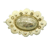 Victorian Sterling Silver Gilt Aesthetic Movement Sweetheart Brooch Antique